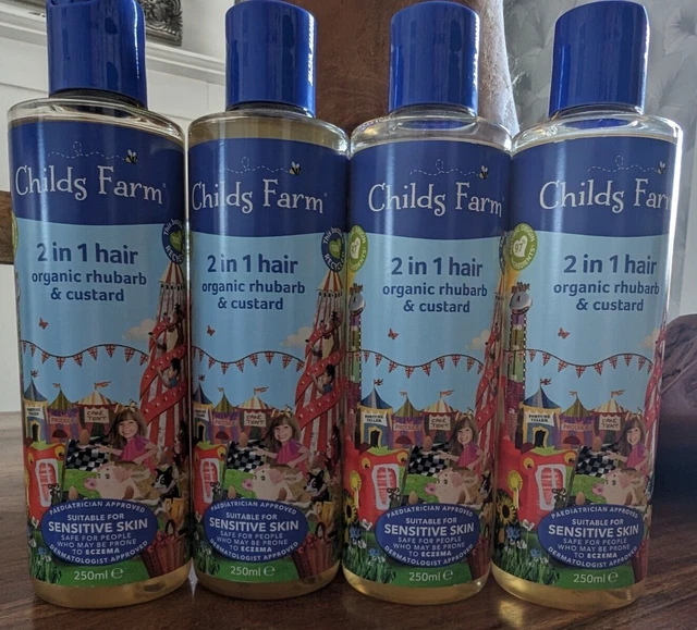 CHILDS FARM KIDS 2in1 Shampoo & Conditioner 250ml X4 Rhubarb & Custard